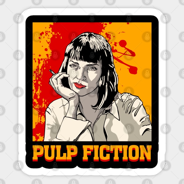 Uma Thurman pulp fiction Sticker by VizRad